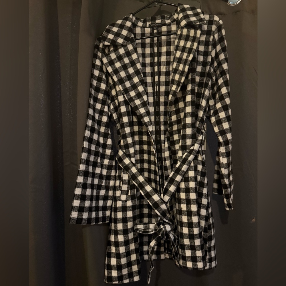 Chocolate USA Black and White Checkered Coat
